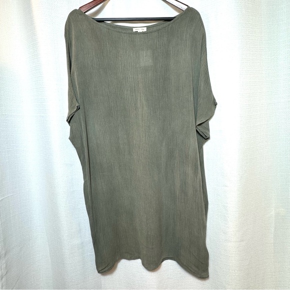 silence + noise Dresses & Skirts - Olive Oversized Tunic Dress Dolman Sleeve Slouchy Boho NWT Size M